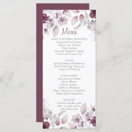 Eggplant, Dusty Paars, Mauve Pink Floral Menu
