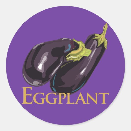 Eggplant Eggplant Ronde Sticker (Voorkant)