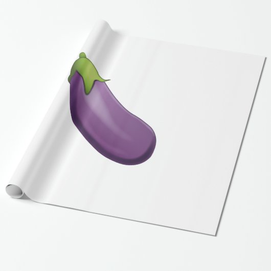 Eggplant - Emoji Cadeaupapier (Uitgerold)