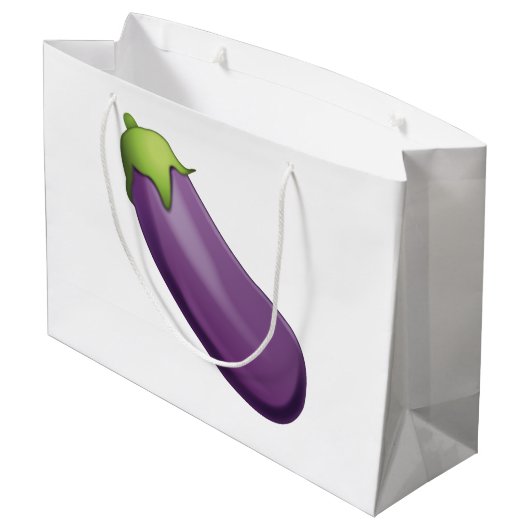 Eggplant - Emoji Large Cadeautasje (Achterkant Gekanteld)