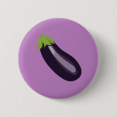 Eggplant Emoji Ronde Button 5,7 Cm (Voorkant)