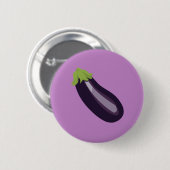 Eggplant Emoji Ronde Button 5,7 Cm (Voorkant /achterkant)