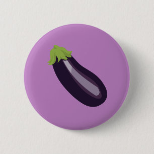 Eggplant Emoji Ronde Button 5,7 Cm