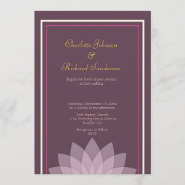 Eggplant en Blush Pink Floral Wedding Kaart
