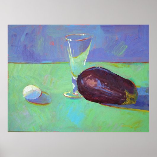 Eggplant en eieren poster (Voorkant)