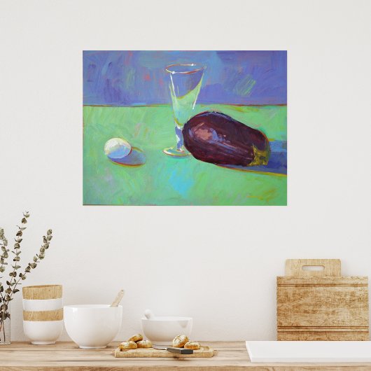 Eggplant en eieren poster (Keuken)