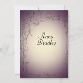 Eggplant en Gold Tint Wedding Invitation Kaart (Achterkant)