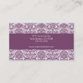 Eggplant en White Damask Visitekaartje (Achterkant)