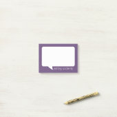 Eggplant en White Talk Bubble Persoonlijke naam Post-it® Notes (Op bureau)