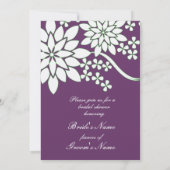 Eggplant Floral Bridal Shower Kaart (Achterkant)