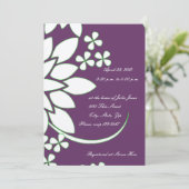Eggplant Floral Bridal Shower Kaart (Staand voorkant)