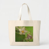 Eggplant Flowers Grote Tote Bag (Voorkant)