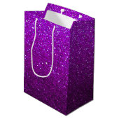 Eggplant Glitter Ombre Sparkles Glam Bat Mitzvah Medium Cadeauzakje (Achterkant Gekanteld)