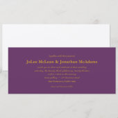 Eggplant & Gold Wedding Invite Card 9x4 Kaart (Voorkant / Achterkant)