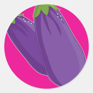 Eggplant Graphic Ronde Sticker