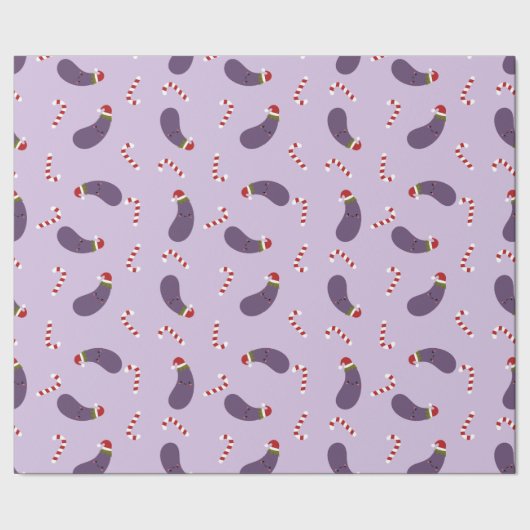 eggplant kermas cadeaupapier (Zoom)