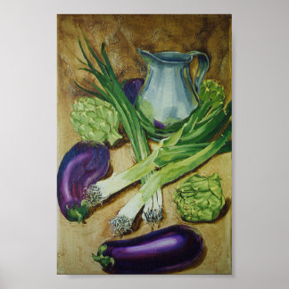Eggplant, Leek en Artichoke Poster