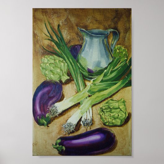 Eggplant, Leek en Artichoke Poster (Voorkant)