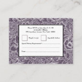 Eggplant Lila RSVP & Cadeauregister 100-set Informatiekaartje (Achterkant)