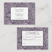 Eggplant Lila RSVP & Cadeauregister 100-set Informatiekaartje (Voorkant / Achterkant)