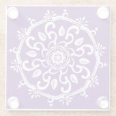Eggplant Mandala Glazen Onderzetter (Achterkant)