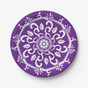 Eggplant Mandala Papieren Bordje