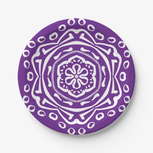 Eggplant Mandala Papieren Bordje (Voorkant)