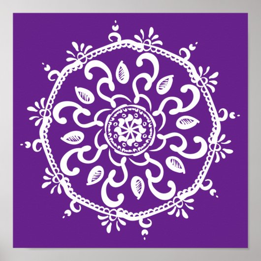Eggplant Mandala Poster (Voorkant)