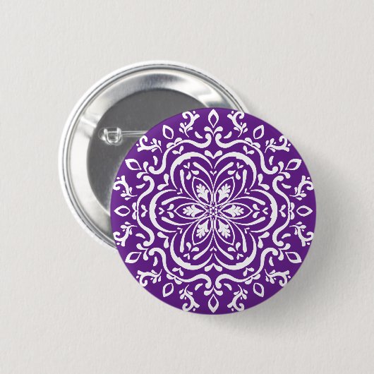Eggplant Mandala Ronde Button 5,7 Cm (Voorkant /achterkant)