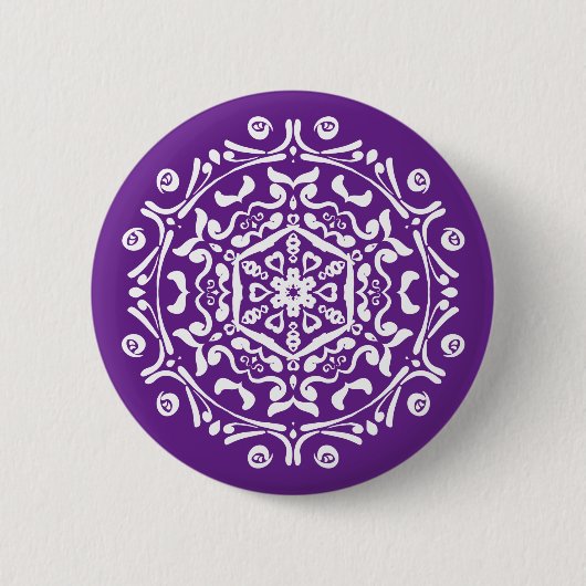 Eggplant Mandala Ronde Button 5,7 Cm (Voorkant)