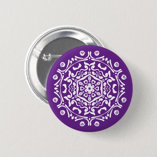 Eggplant Mandala Ronde Button 5,7 Cm (Voorkant /achterkant)