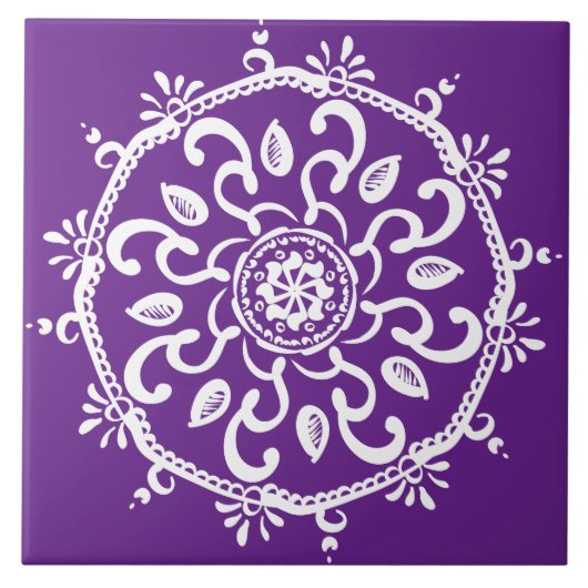 Eggplant Mandala Tegeltje (Voorkant)