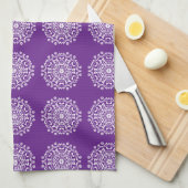 Eggplant Mandala Theedoek (Quarter Fold)