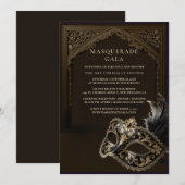 Eggplant Masquerade Elegant Gold Corporate Gala Kaart (Voorkant / Achterkant)