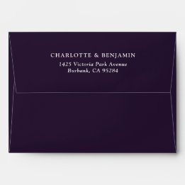Eggplant Modern Custom Wedding 5.25x7.25 Envelop
