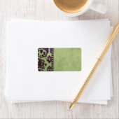 Eggplant & Olive Damask Lace Fancy Etiket (Insitu)