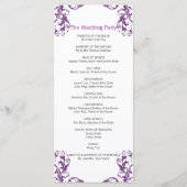 Eggplant Paars Damask Wedding Programme Programmakaart (Achterkant)