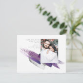 Eggplant Paars en Silver Save the Date Photo (Staand voorkant)