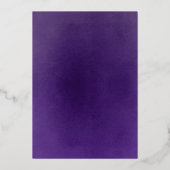 Eggplant Paars en White Floral Boho Wedding Folie Uitnodiging (Achterkant)