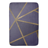 Eggplant Paars Gold Bronze Geometrische Gramopname Badmat (Voorkant Verticaal)