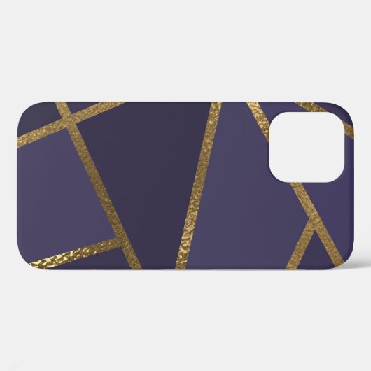Eggplant Paars Gold Bronze Geometrische Gramopname Case-Mate iPhone Case (Achterkant (horizontaal))