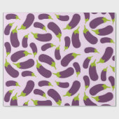 Eggplant Paars plantaardig ontwerp Cadeaupapier (Vlak)