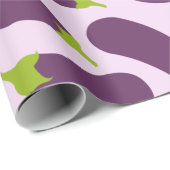 Eggplant Paars plantaardig ontwerp Cadeaupapier (Rol Hoek)