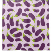 Eggplant Paars plantaardig ontwerp Douchegordijn (Voorkant)