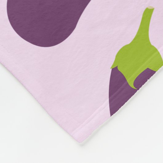 Eggplant Paars plantaardig ontwerp Fleece Deken (Hoek)