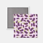 Eggplant Paars plantaardig ontwerp Magneet (Voorkant / Achterkant)