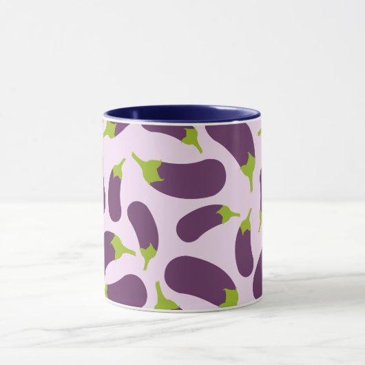Eggplant Paars plantaardig ontwerp Mok (Midden)