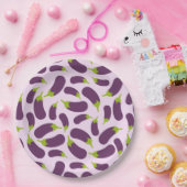 Eggplant Paars plantaardig ontwerp Papieren Bordje (Feest)