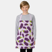 Eggplant Paars plantaardig ontwerp Schort (Gedragen)