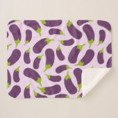 Eggplant Paars plantaardig ontwerp Sherpa Deken (Voorkant (horizontaal))